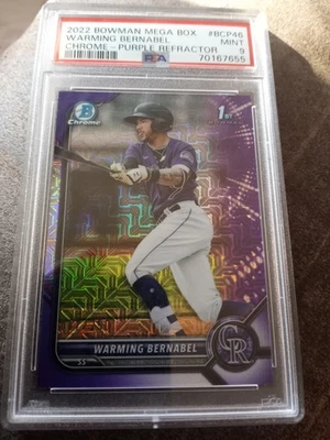 2022 Bowman Chrome 1ST Warming Bernabel #BCP-46 Purple Mojo Refractor PSA MINT 9 - Image 1 of 2