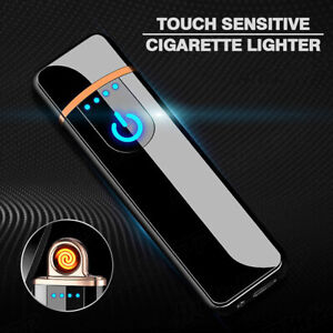 Novelty Windproof Electric Lighter Touch Sensitive USB Rechargeable Flameless