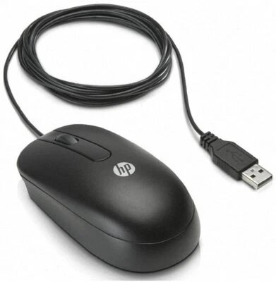 Original HP USB Optisch Maus schwarz 3 Tasten Scrolling-Rad 672652-001 Verkabelt - Bild 1 von 4