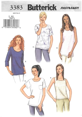 Butterick Sewing Pattern # 3383 Misses' Petite Top in Five Styles Size: L-XL - Image 1 of 2
