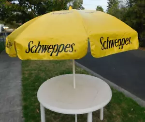 Vintage "SCHWEPPES" CAFE HOTEL TABLE Umbrella - Made In Australia - Picture 1 of 6