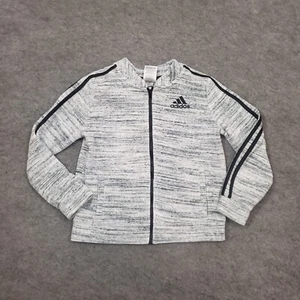 Adidas Sweater Youth Medium Gray Black Long Sleeve Workout Athletic Fleece Boys - Picture 1 of 9