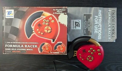 Gamester Formula Racer Steering Wheel Red - Playstation PS1 PS2 - Untested - Image 1 of 4