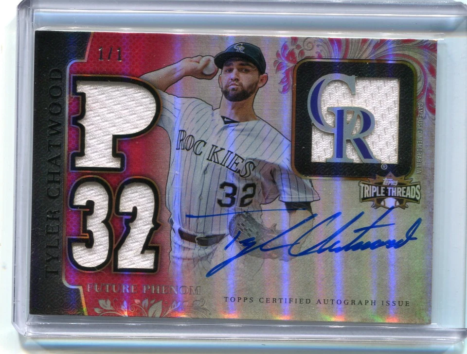 2014 TOPPS TRIPLE THREADS TYLER CHATWOOD AUTO RELIC FUTURE PHENOM 1/1 - Image 1 of 1