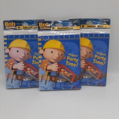 Bob the Builder Birthday Invitations (24) Party Supplies Stationery Cards 2005 - Image 1 of 4
