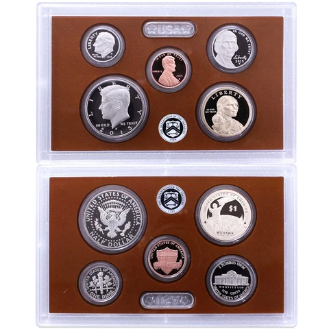 2015 S Partial Proof Set Kennedy Dime Nickel Cent Dollar CN-Clad US Mint 5 Coins Cover