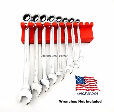 Mechanics Time Saver 10 Slot Magnetic Wrench Rack Holder Caddy SAE MTS USA - Image 1 of 2