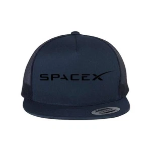 Tesla Motor SpaceX Elon Musk Space X Cybertruck Hat FlatBill Yupoong Trucker Cap - Picture 1 of 29