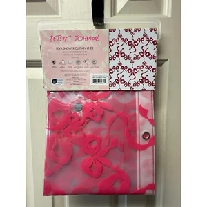 Betsey Johnson Pink Bow shower curtain liner, NEW! - Picture 1 of 3