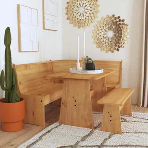 Kitchen Nook Solid Wood Corner Dining Breakfast Set Table Bench Chair Booth L - Picture 1 of 12