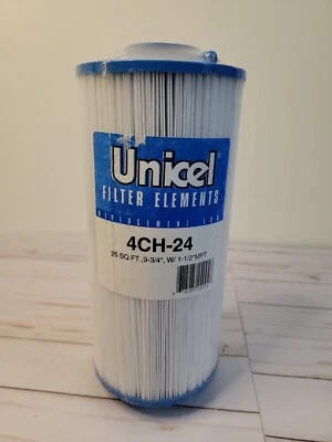 Unicel 4CH-24 Swimming Pool/ Spa Filter Cartridge 25 Sq Ft. 9-3/4", W/ 1-1/2"MPT - Image 1 of 4