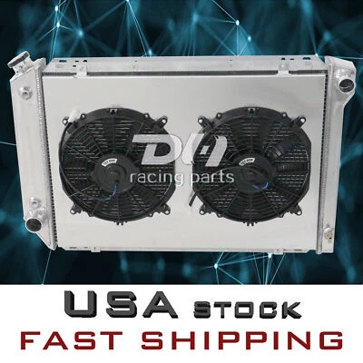 Radiador de aluminio + cubierta + ventiladores para 1980-1984 82 Ford F100 F150 F250 F350 Bronco Foto 1 de 4