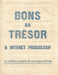 DIVERS Publicité " Bons du trésor 1953 " - Foto 1 di 3