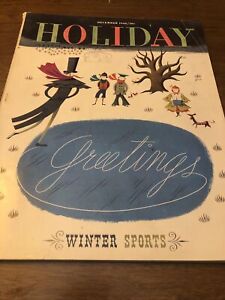 VTG Holiday Magazine 1948 Winter Sports Edition Retro Ads Canandaigua NY Travel