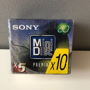 Lot 5 MiniDisc Premium Sony MD 60 Recordable Neufs Sous Blister mini disc - Photo 1/6