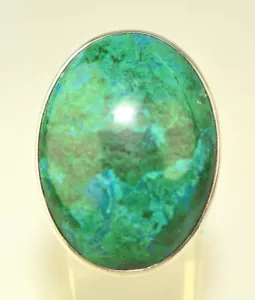 RIESIGER 1,25 ZOLL GROSSER SCHWERER OVALER EILAT-RING STERLINGSILBER GRÖSSE 6 ISRAEL - Bild 1 von 6