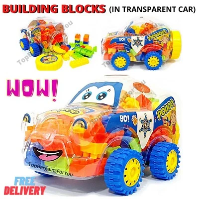 KIDS BUILDING BLOCKS KIT CAR SET 100 PCS CONTRUCTION TOYS DIY GAME EDUCATIONAL - Image 1 of 4