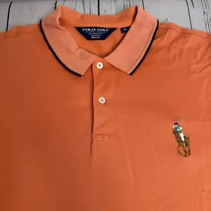Polo Golf Ralph Lauren Polo Shirt Pro Fit Big Multicolor Pony Orange Mens XL - Picture 1 of 9