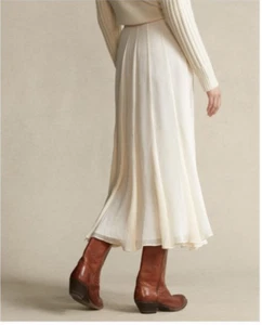 Polo Ralph Lauren BEIGE Chiffon Maxiskirt in Guide, Size 2 - Picture 1 of 4