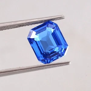 AAA Natural Ceylon Cornflower Blue Spinel Loose Emerald Cut Gemstone 12x10 MM - Picture 1 of 6