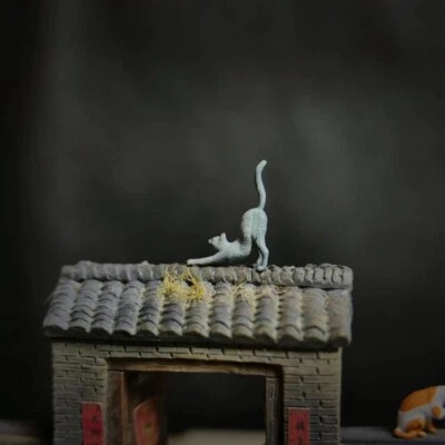 Diorama 1/64 Cat Model City Street View Garage Workshop Scene Display Prop Model - Image 1 of 4