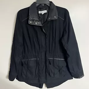 Women’s Pure Energy Black Winter Fall Jacket Size XL Faux Leather Trim Black - Picture 1 of 14