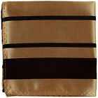 New men's polyester woven striped black mocca hankie pocket square formal party