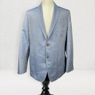 Banana Republic x Mad Men Sport Coat Blazer Men 44R Blue Italian Fabric - Image 1 of 4