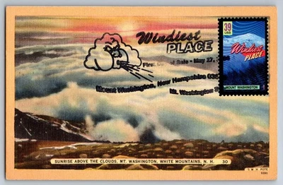 #4053 Wonders of America Windiest Place Mount Washington FDC Maxi Card w/Pict - Image 1 of 2