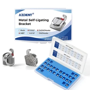 AZDENT Dental Orthodontic Self Ligating Bracket Roth/MBT.022 Braces with Tubes - Picture 1 of 27