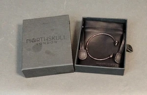 Northskull Twin Skull Bangle - Brass Base Gunmetal Plating - 67mm - Boxed SA/JE - Picture 1 of 15