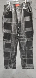 VTG Hudson Outerwear Leather Pants w Suede Patches Sz 40 New w Tags - Picture 1 of 20