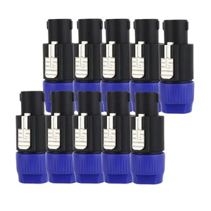 10pcs 4 Pole Speakon Male Plug Pro Audio Cable 4 Conductor Connector Adapter End - Picture 1 of 12