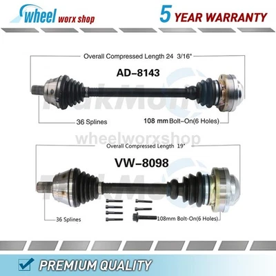 Junta CV eje delantero para Audi TT Quattro 1,8 L 2002-2003 2004 2005 2006 Foto 1 de 3