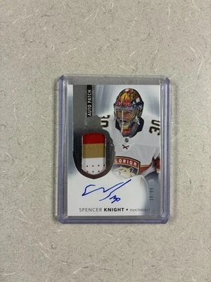 Spencer Knight 2021-22 UD The Cup Rookie Auto Patch 30/99 JERSEY NUMBER   - Image 1 of 3