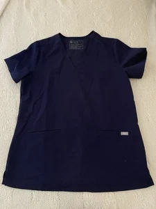 Figs Scrub Top Donna Medium Navy Casma Tre Tasche Tecnico Scollo V Divisa - Foto 1 di 5