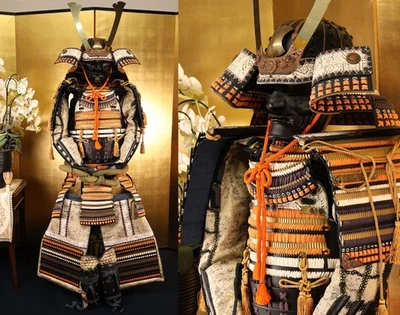 Traje completo japonés Samurai Armor Yoroi 67,5 pulgadas Kabuto Maedate con caja de almacenamiento Foto 1 de 4