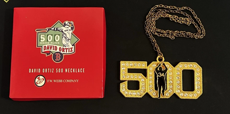 David Ortiz Bling Chain 500 Home Runs Fenway Park Giveaway Boston Red Sox 2016 - Image 1 of 4