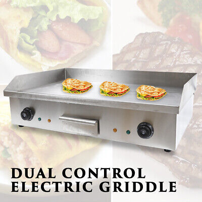 29  Commercial Electric Countertop Griddle Flat Top Grill BBQ Hot Plate 4400W  • 182$