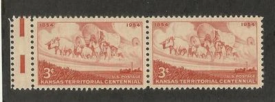 US 1061 @ (1954) EFO: Guttersnipe w/EE dash (Kansas Territorial Centennial) - Image 1 of 4