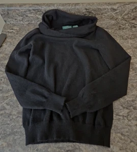 Suéter LAUREN RALPH LAUREN Old Money Classic XS 100 % cachemir cuello capucha negro - Imagen 1 de 13