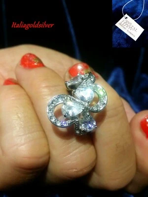 Anello Donna Rod Oro Bianco  CRISTALLI SWAROVSKI ELEMENTS ORIGINALI Gioielli - Immagine 1 di 4