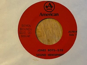 Sound Hemisphere Jones Boys / Jam 7" 45 rpm private press garage psych VG+ - Picture 1 of 2