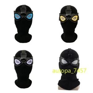 Maschera da maglia Spider-Man nera cosplay Miles Morales Peter Parker luce di scena nuova - Foto 1 di 18