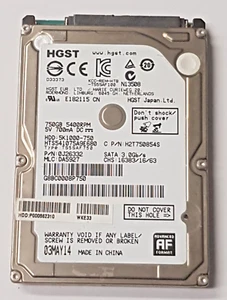 750 GB SATA III HGST HTS541075A9E680 5400rpm 8MB HDD 2,5 " Internal Hard Drive - Picture 1 of 1