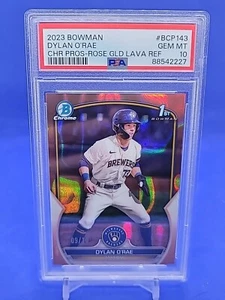 Bowman Chrome Dylan O’Rae 2023 primer refractor de oro rosa/10 PSA 10 PoP 1 - Imagen 1 de 2