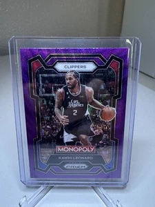 KAWHI LEONARD 2023-24 PRIZM MONOPOLY PURPLE WAVE CLIPPERS 🔥🔥 - Picture 1 of 2
