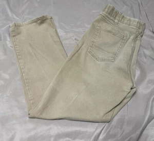 Pantalones de mezclilla Iron Co. 5 bolsillos pierna recta tostados para hombre 34x32 elásticos trabajo informal comodidad - Imagen 1 de 11