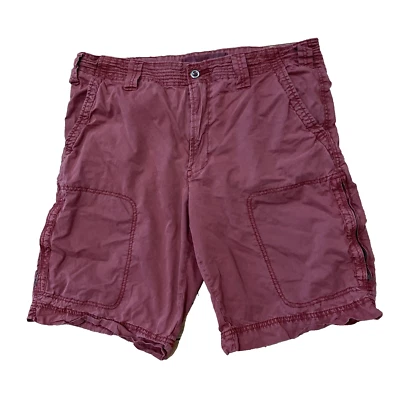 Pantalones Cortos Carga CONVERSE Hombres 36 Tech Cremallera Rojo Rosa Algodón Años 90 Y2k Ropa de Calle Bermudas Foto 1 de 4