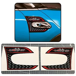 Works Side Wing Trim Badge Decal Stickers Fits Mini Cooper One JCW F56 F55 F57 - Picture 1 of 3